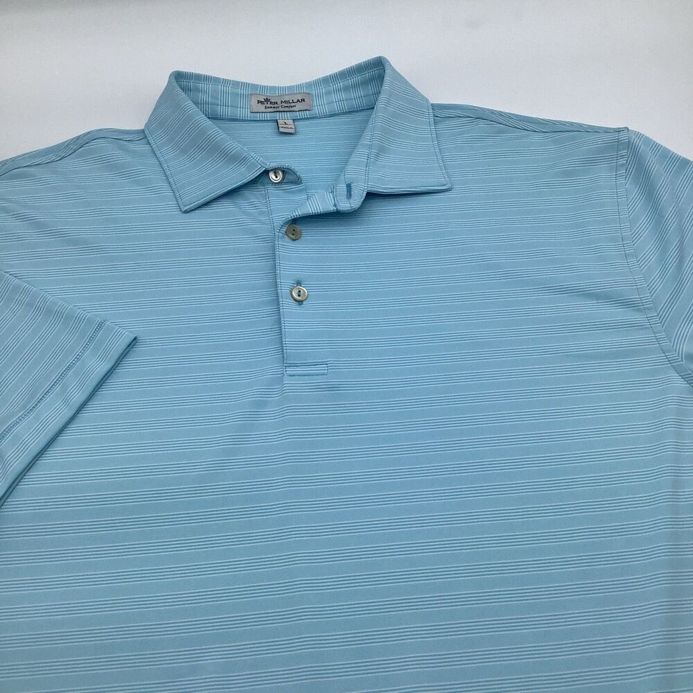 Peter Millar Summer Comfort Mens Short Sleeve Golf Polo Size Large